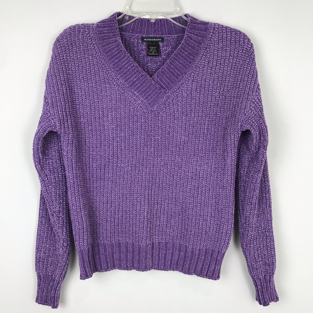 * Blush & Bloom Purple Chenille Sweater